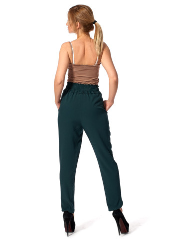 Бутылочный зеленые кэжуал демисезонные зауженные брюки SL- FASHION