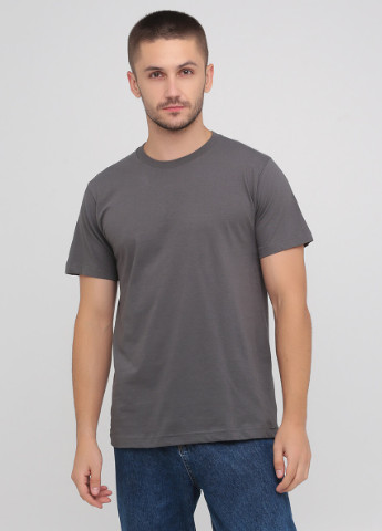 Темно-серая футболка мужская безшовная с круглым воротником Stedman