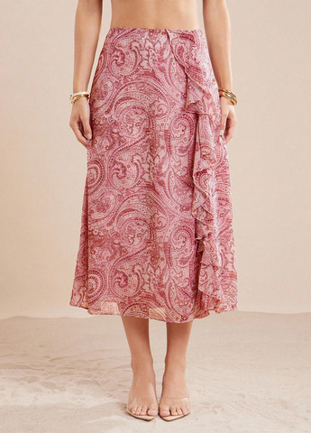 Разноцветная кэжуал "турецкие огурцы" юбка SHEIN а-силуэта (трапеция)