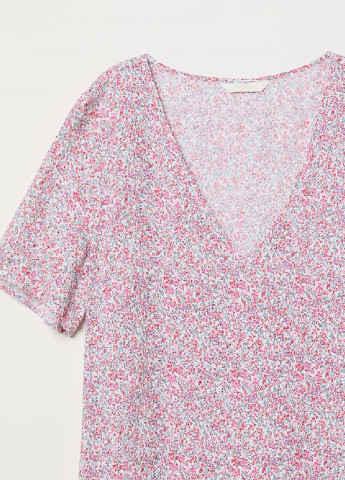 Розовая летняя блузка с коротким рукавом H&M
