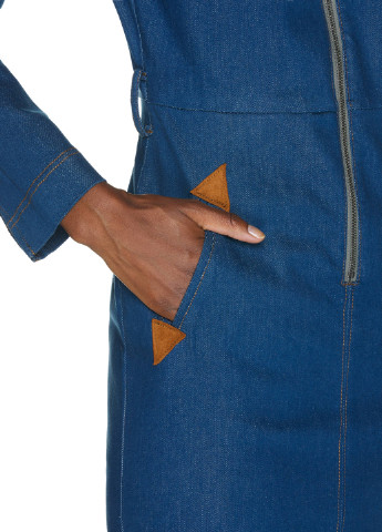 Темно-синя джинсова сукня сорочка United Colors of Benetton однотонна