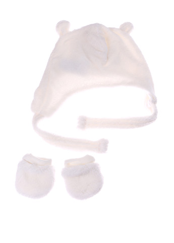 Белый демисезонный комплект (шапка, царапки) Mothercare