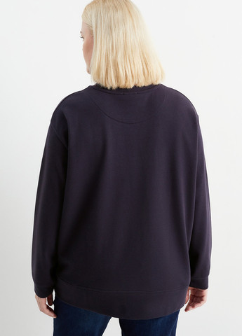 Темно-синій світшот C&A напис без декору (322945577)