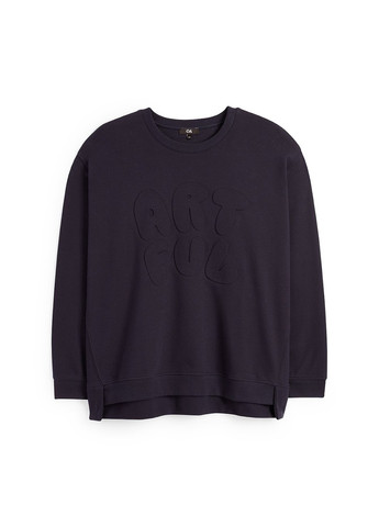 Темно-синій світшот C&A напис без декору (322945577)