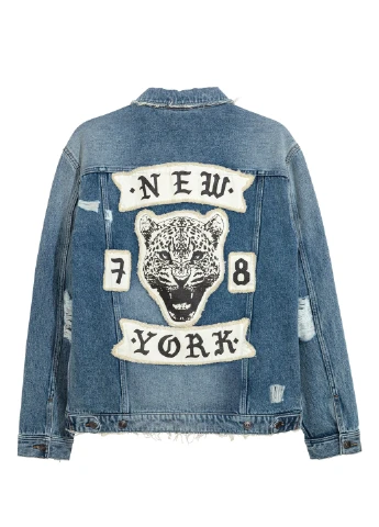 Блакитна демісезонна джинсова куртка H&M