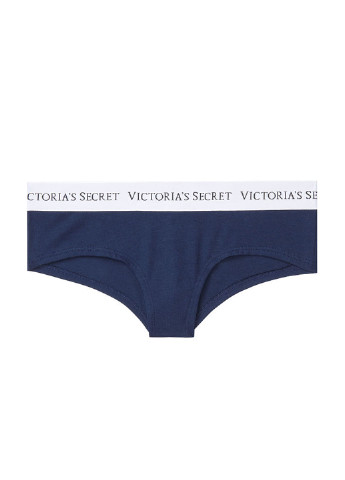 Трусики Victoria's Secret слип логотипы синие повседневные хлопок