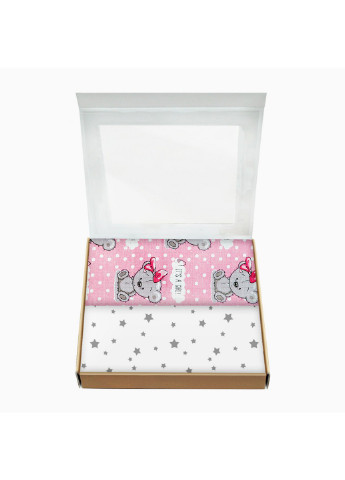 Набір пелюшок бязь GIRL BEAR ROSE STARFALL GREY (2 шт) Cosas (250498723)