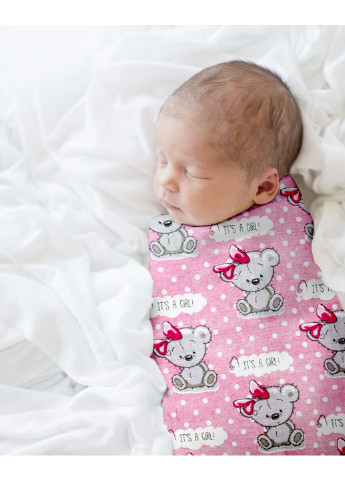 Набір пелюшок бязь GIRL BEAR ROSE STARFALL GREY (2 шт) Cosas (250498723)