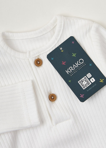 Белый демисезонный комплект (боди, брюки) KRAKO