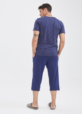 Синий демисезонный комплект(шорты, футболка) DeFacto