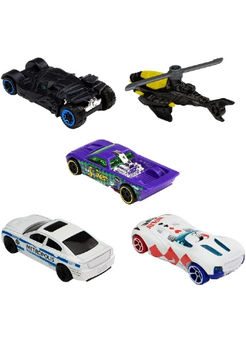 Колекційний набір машинок з 5 шт. Hot Wheels Batman Бетмен (GWW94) Mattel (255665103)