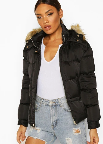 Черная демисезонная куртка Boohoo