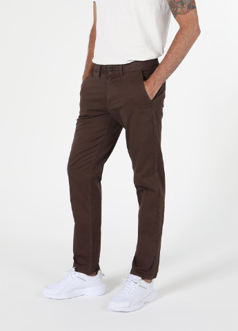 Темно-коричневые кэжуал демисезонные зауженные брюки Colin's