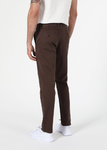 Темно-коричневые кэжуал демисезонные зауженные брюки Colin's