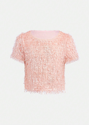 Светло-розовый летний костюм (топ, юбка) SHEIN