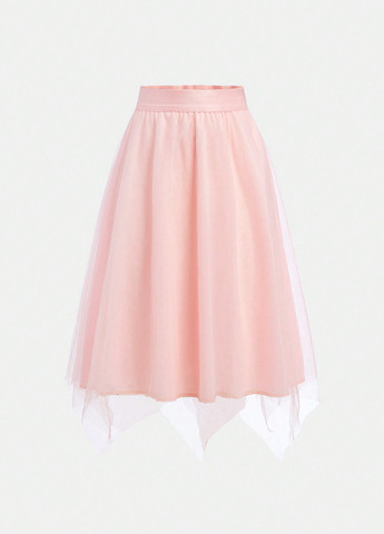 Светло-розовый летний костюм (топ, юбка) SHEIN