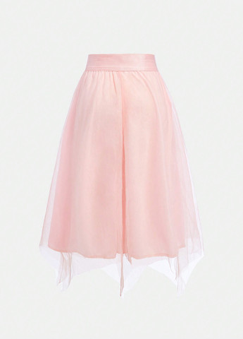 Светло-розовый летний костюм (топ, юбка) SHEIN