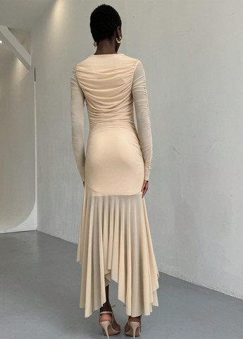 Кремова кежуал сукня силуетна SHEIN однотонна