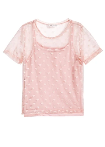 Персиковая блузка с коротким рукавом H&M летняя