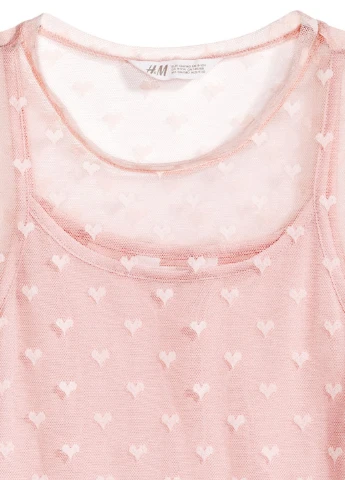 Персиковая блузка с коротким рукавом H&M летняя