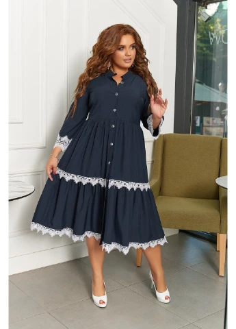 Темно-синя кежуал футболка 219-2 64 темно синє N.N.C.Fashion однотонна