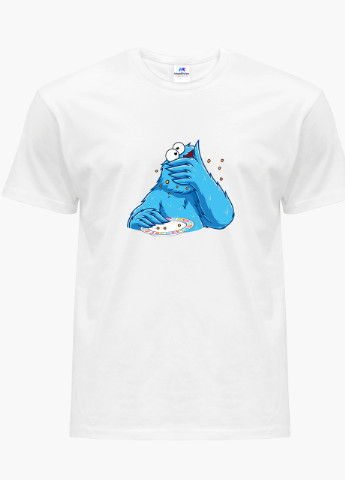 Белая демисезон футболка женская куки монстр (cookie monster) белый (8976-1991) xxl MobiPrint