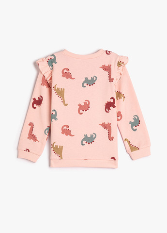 KOTON світшот динозавр рожевий кежуал поліестер, бавовна, трикотаж