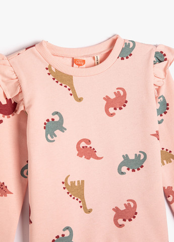 KOTON світшот динозавр рожевий кежуал поліестер, бавовна, трикотаж