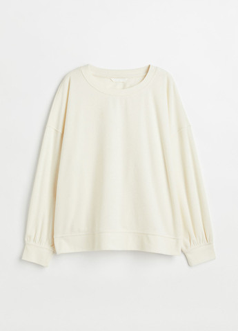 Молочний світшот H&M однотонний без декору (257978994)