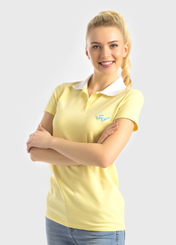 Желтая женская футболка-поло Conte однотонная