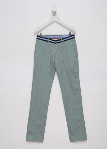 Серо-зеленые кэжуал демисезонные прямые брюки El Ganso