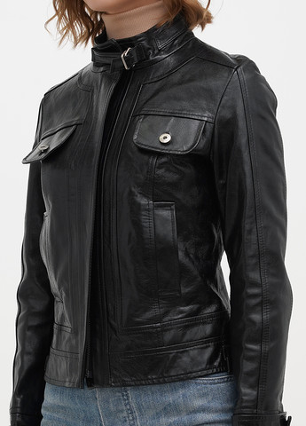 Черная демисезонная куртка кожаная DG