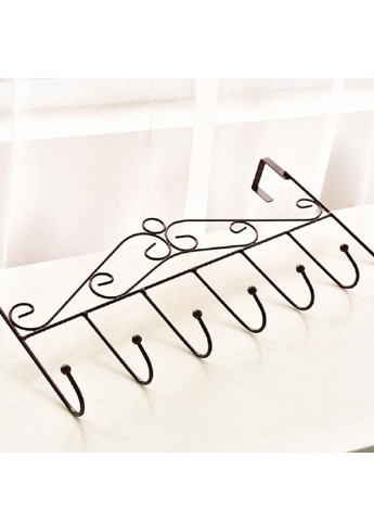 Настенная вешалка органайзер подставка для одежды сумок зонтов на дверь в прихожую из металла 7 крючков 42х22 см (36553-Нов) Unbranded (253689542)