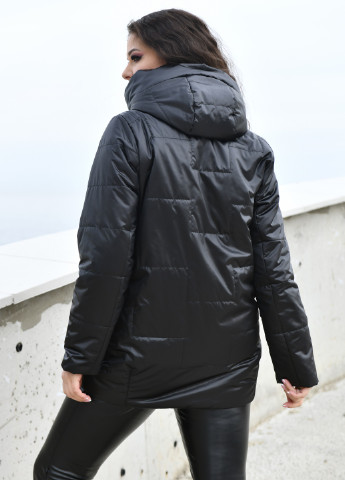 Черная демисезонная женская демисезонная куртка черная 35922 Visdeer