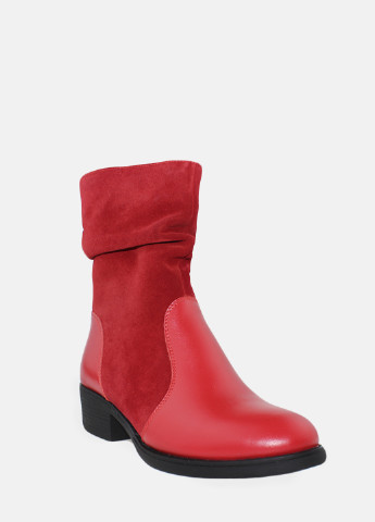 Зимние ботинки ra372 красный Alvista из натуральной замши