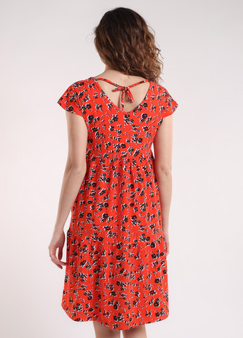 Красное кэжуал платье а-силуэт BBL с цветочным принтом