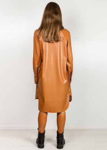 Світло-коричнева кежуал сукня сорочка O`zona milano однотонна