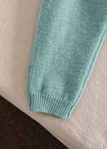 Мятный демисезонный костюм (свитер, брюки) брючный SHEIN