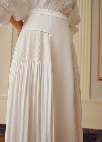 Молочная вечерний, кэжуал однотонная юбка SHEIN плиссе