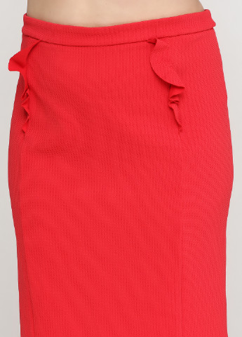 Красная кэжуал однотонная юбка H&M миди