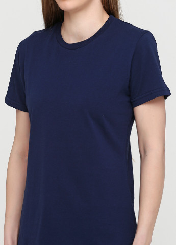 Темно-синя всесезон футболка жіноча 18ж425-17 жовта з коротким рукавом Malta