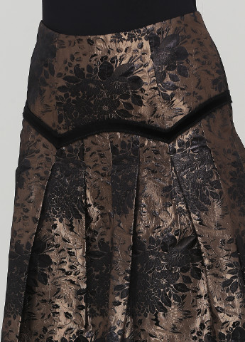 Темно-коричневая кэжуал цветочной расцветки юбка Roberta Scarpa а-силуэта (трапеция)