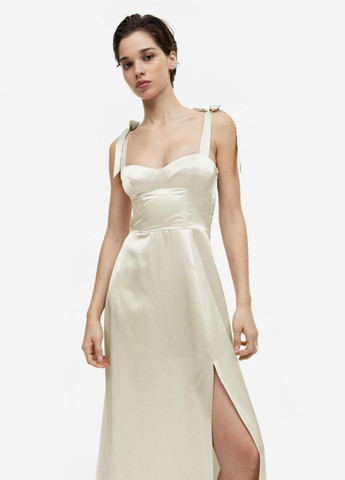 Айворі святковий сукня а-силует H&M однотонна