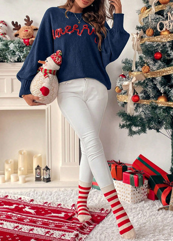 Темно-синій демісезонний джемпер джемпер SHEIN