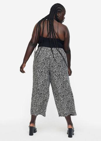 Черно-белые кэжуал летние кюлоты брюки H&M