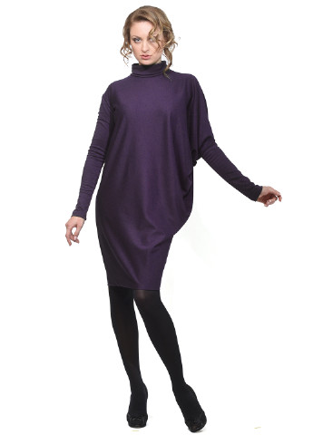 Фіолетова кежуал сукня з довгим рукавом Lemon однотонна