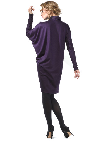Фиолетовое кэжуал платье с длинным рукавом Lemon однотонное