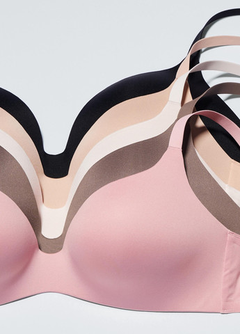 Рожевий безшовний бюстгальтер Uniqlo без кісточок поліамід