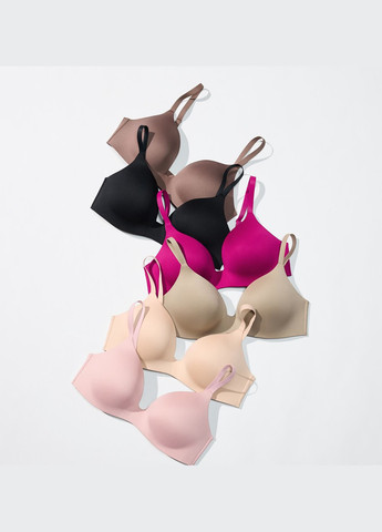 Рожевий безшовний бюстгальтер Uniqlo без кісточок поліамід