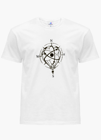 Белая футболка мужская компас роза ветров (rose of wind) белый (9223-2040) xxl MobiPrint
